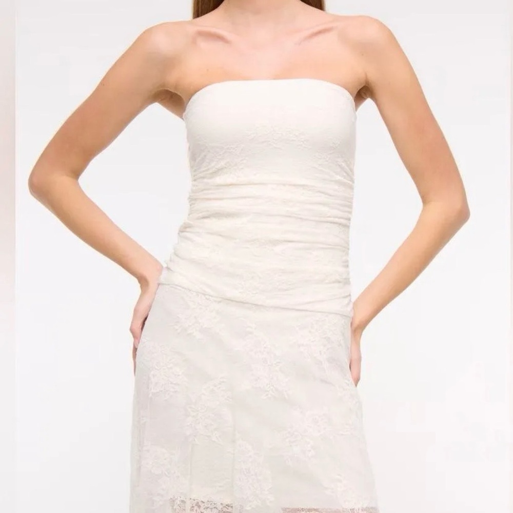 NWOT Abercrombie & Fitch Cream Lace Midi Dress size MT